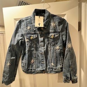 Pistola sequin starburst denim jacket